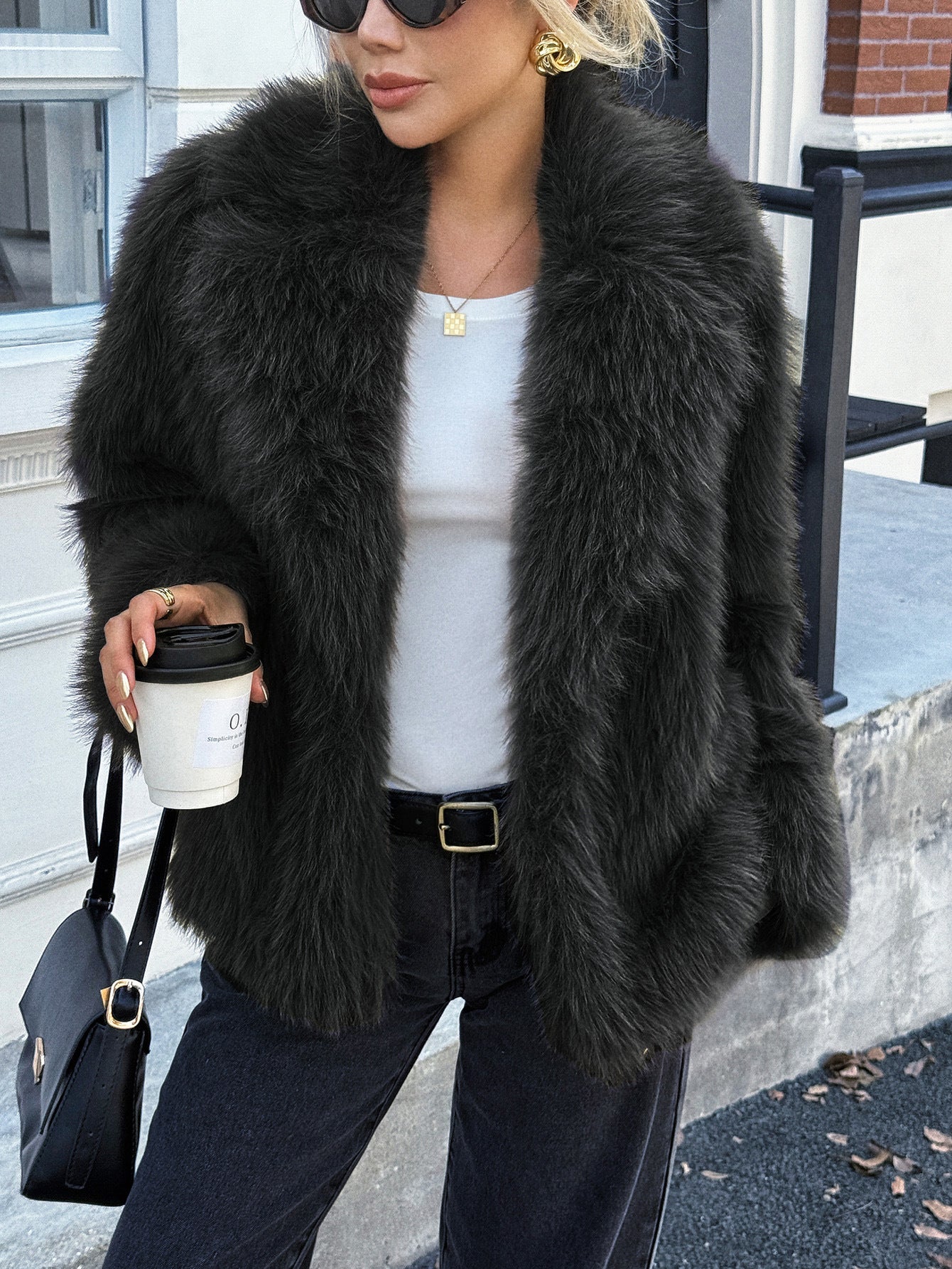 Manteau Doux à Manches Longues