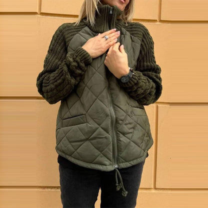 Veste d’hiver femme à col montant avec poches et fermeture zippée