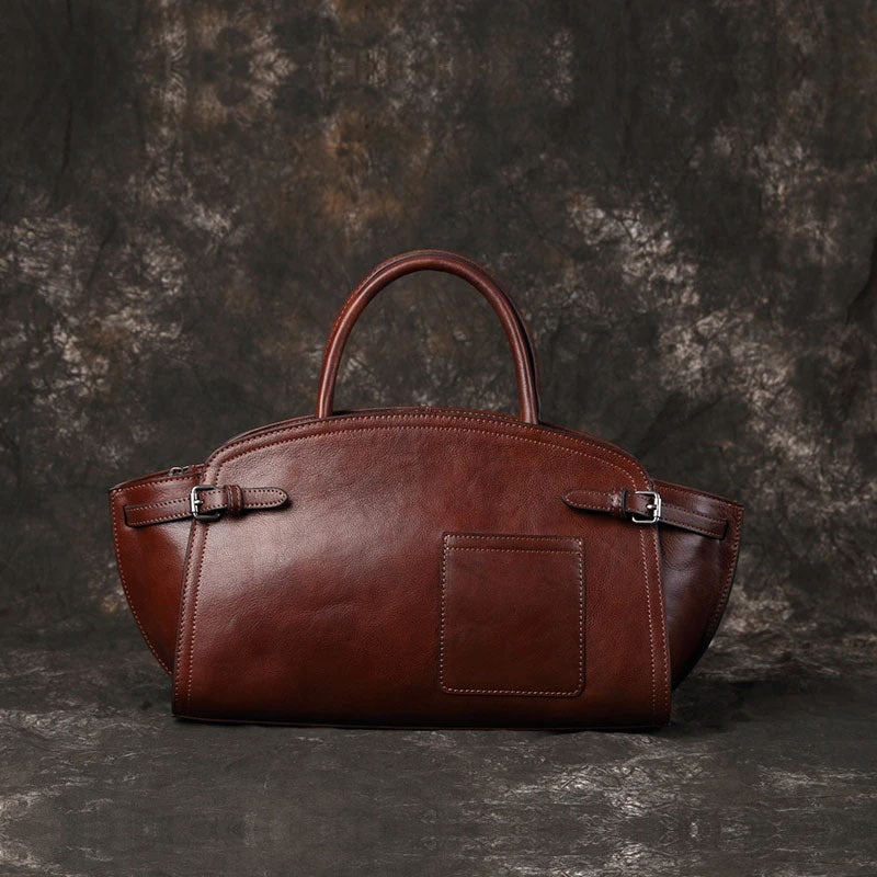 Sac bandoulière zippé en cuir pour femme