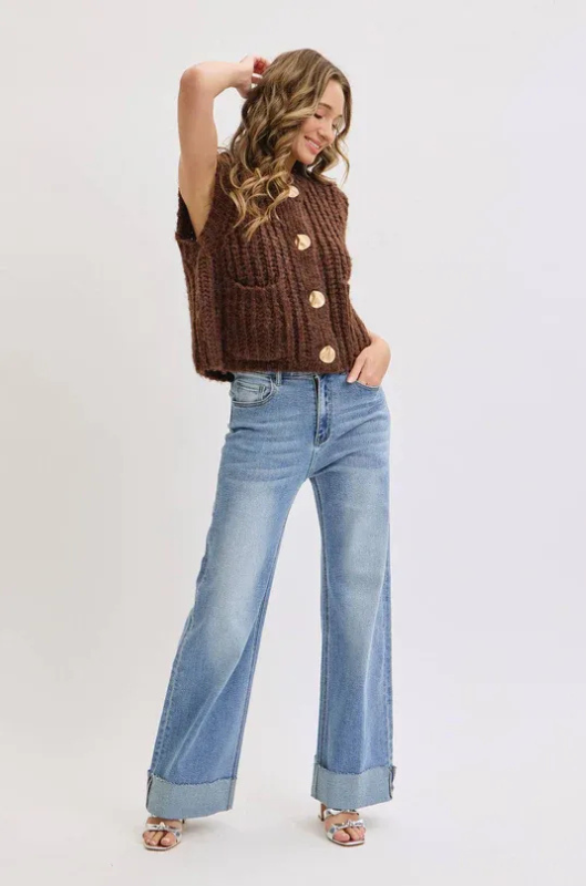 Gilet sans manches en maille épaisse