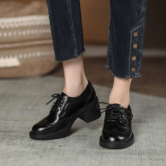 Derbies femme style brogue