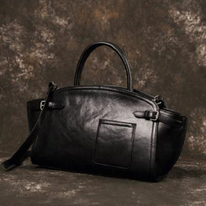 Sac bandoulière zippé en cuir pour femme